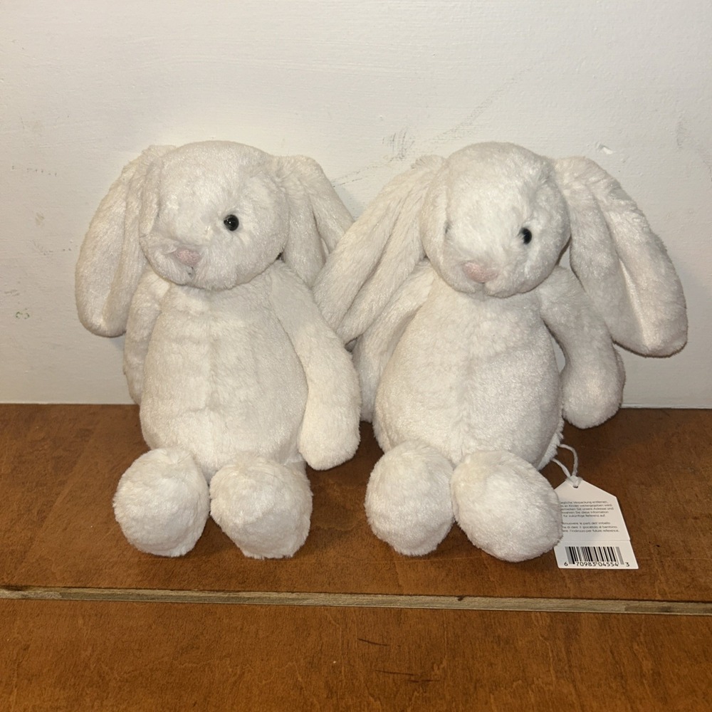 2‎ Jellycat LITTLE BASHFUL CREAM BUNNY Small 8" Plush Stuffed Animal New P5